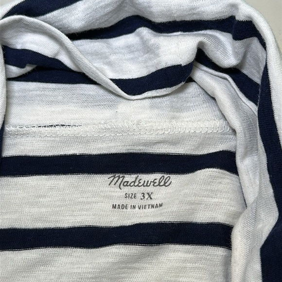 Madewell Whisper Cotton Turtleneck Striped Black White Size 3X - Picture 3 of 5